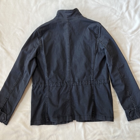 Daily Ritual Dark Navy Gray Denim Moto Jacket with Drawstring Waist size 2 - Picture 12 of 13